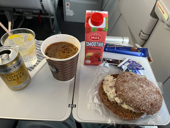 First time ever forme business class upgrade for shorthall business was denied so economy it is and ordered nordic Combo 12e plus free platinum drink (G&T)