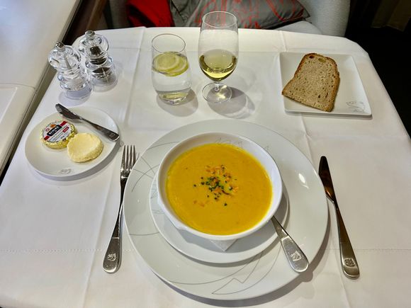 Very flavorful carrot cumin soup (there was meat in it but not mentioned on the menu ooops!) 