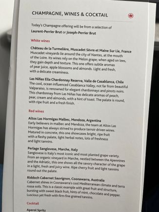 YYZ to ICN. I know nothing about Champagne but it was quite tasty 