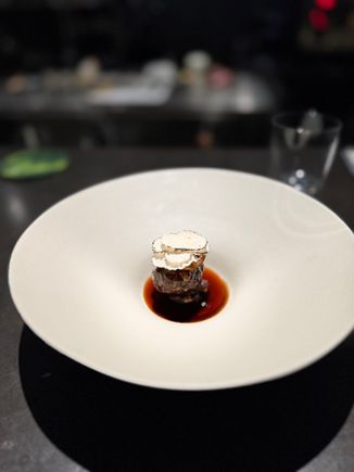 Tteokgalbi: really good meaty umami meatball; balanced with truffle.