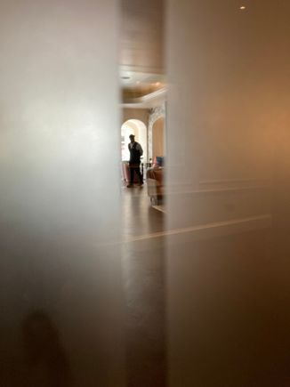 As i was just passing by, i couldn't enter so had to make due by taking this shot inbetween the frosted window panes