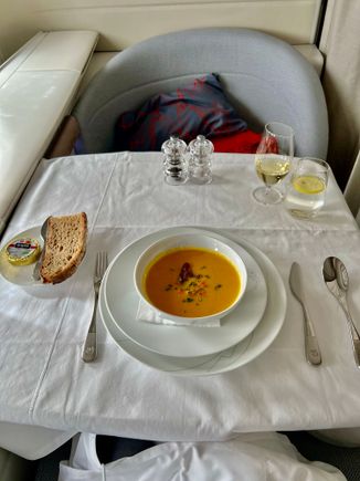 The carrot cumin soup has good but I believe it’s been on the menu since November