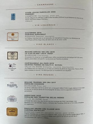 The Hermitage rouge was not boarded and instead we were treated to the far superior Gerard Bertrand Clos d’Ora. The white burgundy was delicious and is a nice change from usual Chablis 1er cru option.