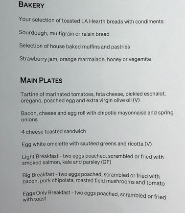 Spring Menu
