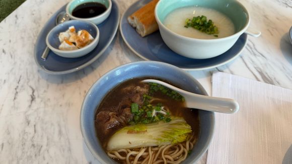 À la cart items - Fish congee and wonton noodle soup!