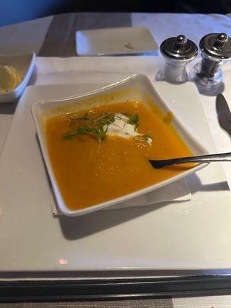 The soup was good and quite hot. 