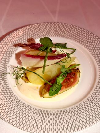 British goat's cheese, charred fig, pear, mixed seed granola