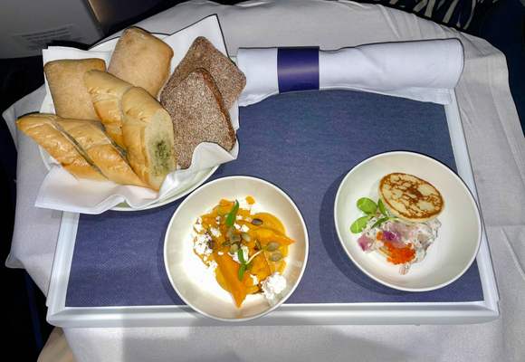 AY HEL-BKK J dinner, appetizer