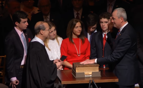 NJ's new Gov's son shouts out to his peeps.