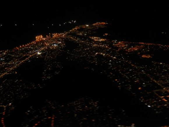 City lights as we take off from PLZ