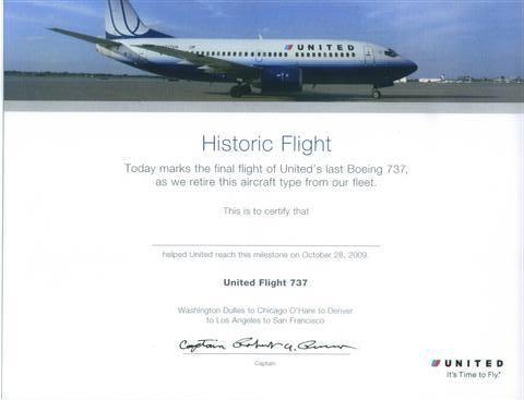Historic Flight Certificate