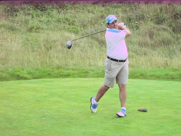 Stripping a drive down the middle at Pacific Dunes in Oregon.