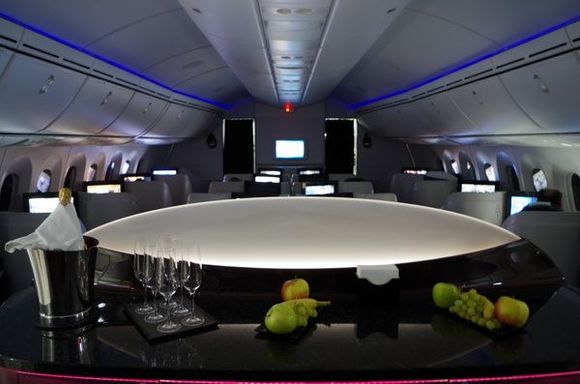QR 787 J cabin in flight