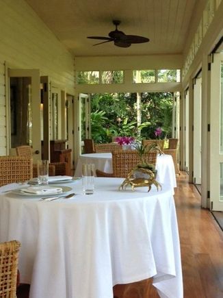 The verandah at the Plantation Restaurant