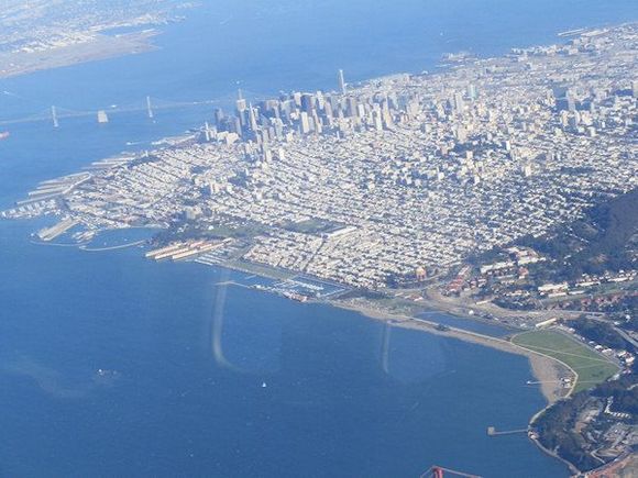 San Francisco seen from the plane