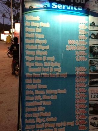 Tuk Tuk rates
