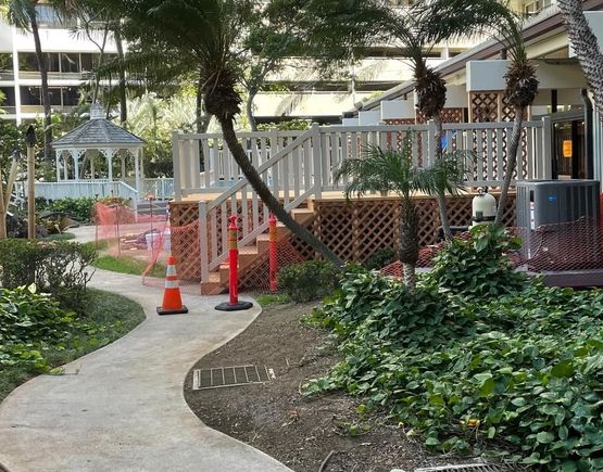 Temporary pool viewed from bar.