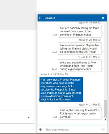 Chat with United MileagePlus customer service #2