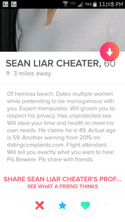 uh-oh...looks like someone got busted on Tinder. 