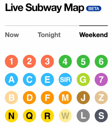 Normal list of train lines