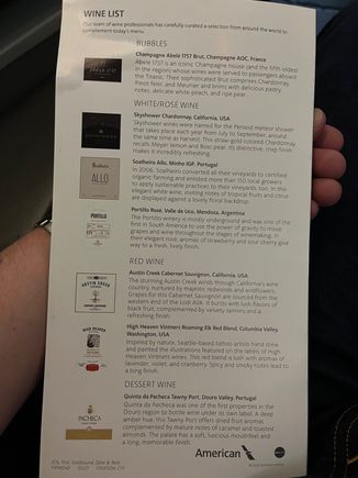menu wine list