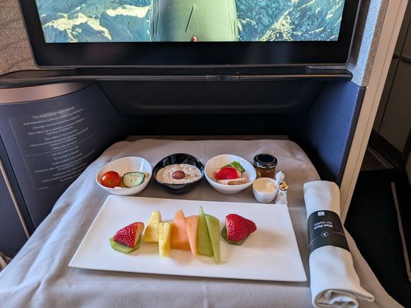Breakfast fruit appetizer was fine. Again I felt the quality of the fruits out of BOS are not up to par with other TK flights I've taken but perfectly acceptable.