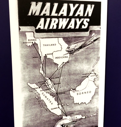 Route network of Malayan Airways (which eventually became Singapore Air) Network around 1949. 