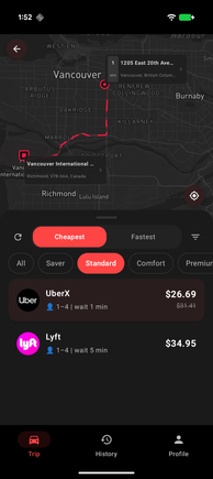 1205 East 20th Ave -> Vancouver International (YVR)