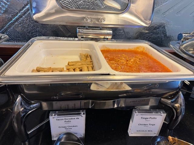 Example of food offerings in the United lounge. After a week of amazing food throughout the city, the United lounge was a major disappointment.