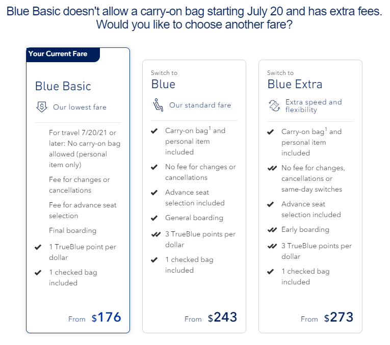 Blue Basic Fares No Longer Include A Carry On Flyertalk Forums