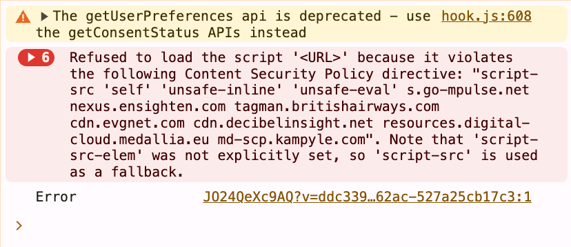 Console errors in case someone from BA actually peruses these forums... I somehow doubt it...
