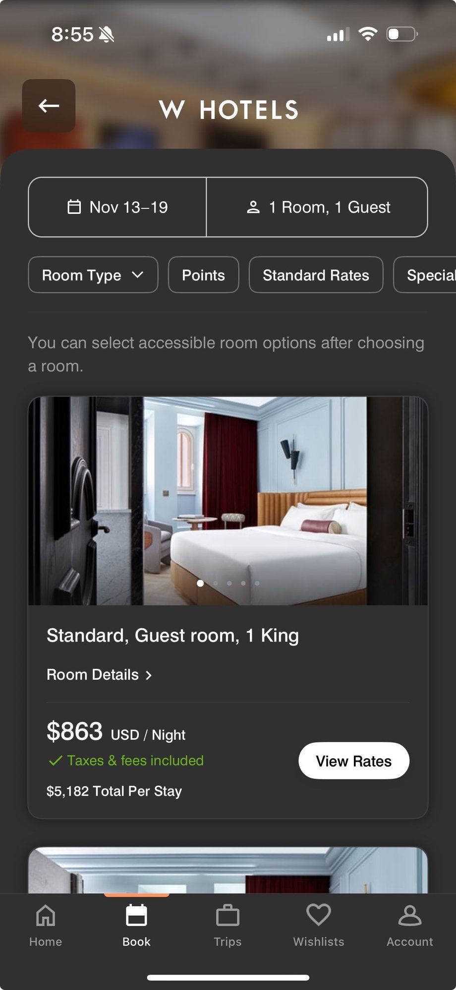 $863 per night for those date