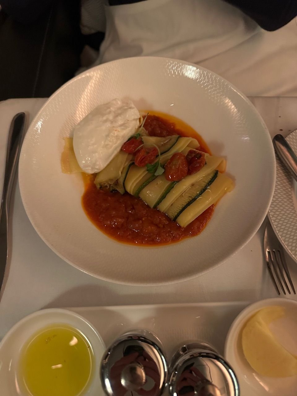 Pasta option. The ribbons were also featured in the sides for the lamb 