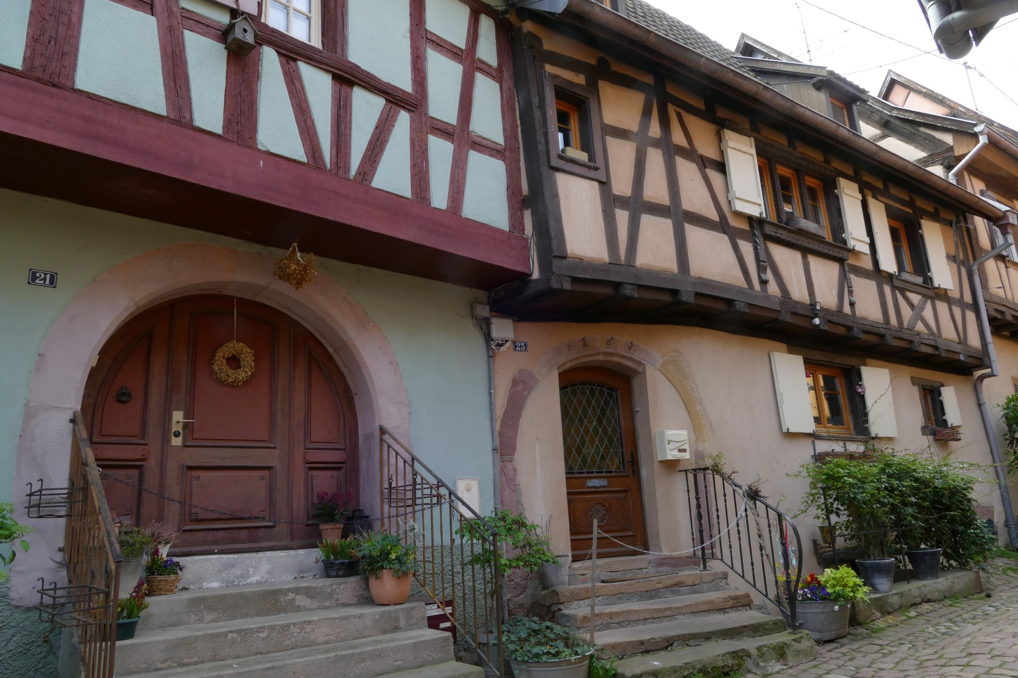 More half-timbered buildings