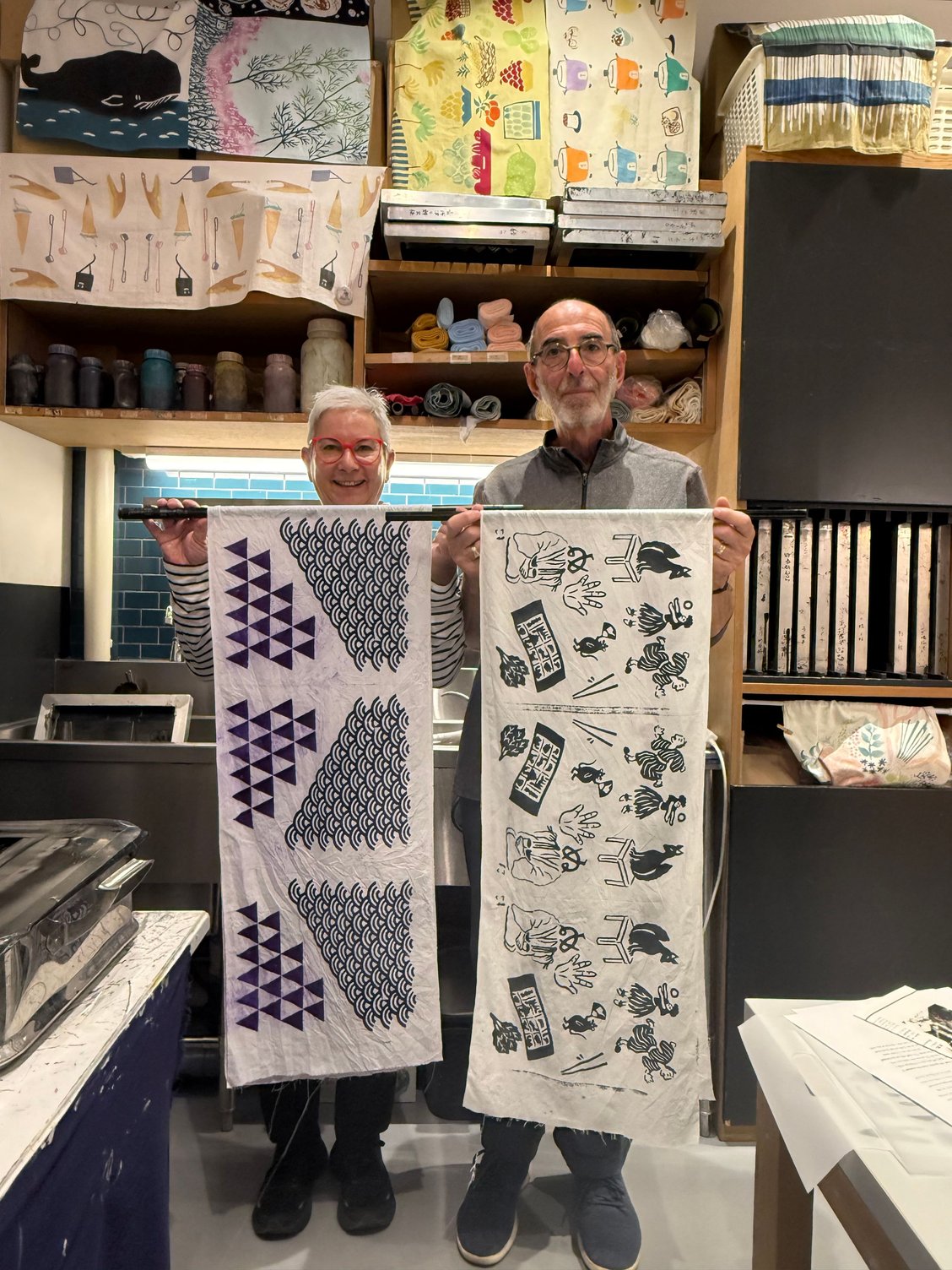 our finished tenugui cloths!