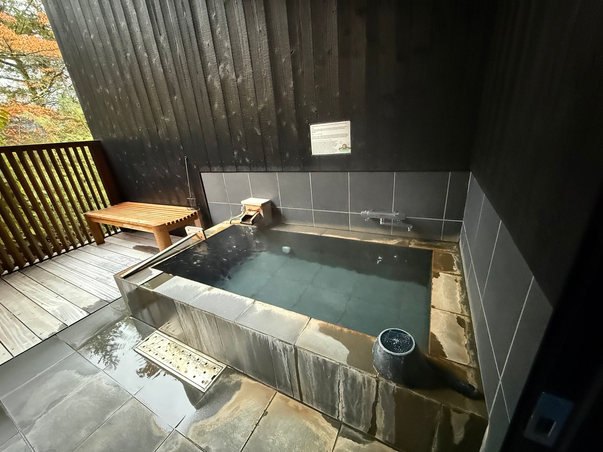 our own onsen -- same hot springs water as the monkeys enjoy nearby