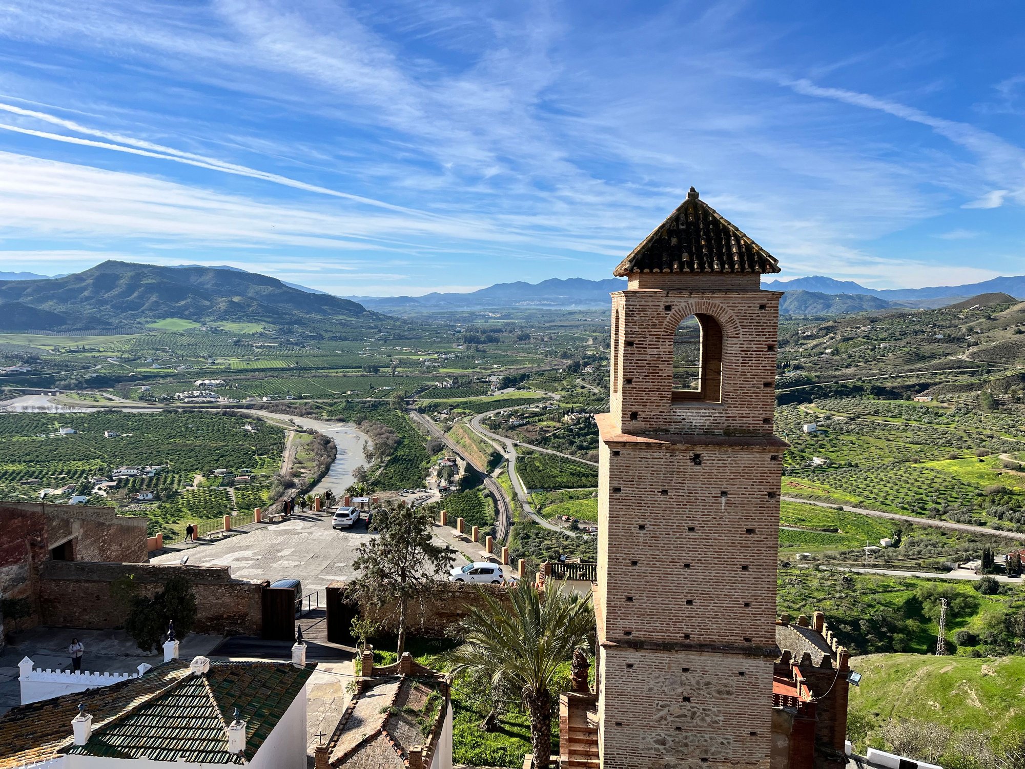 View of Guadalhorce river valley from Álora Arab Castle