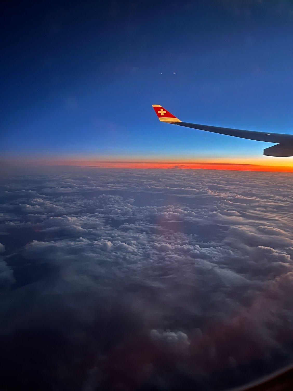 Chasing sunset on the flight home