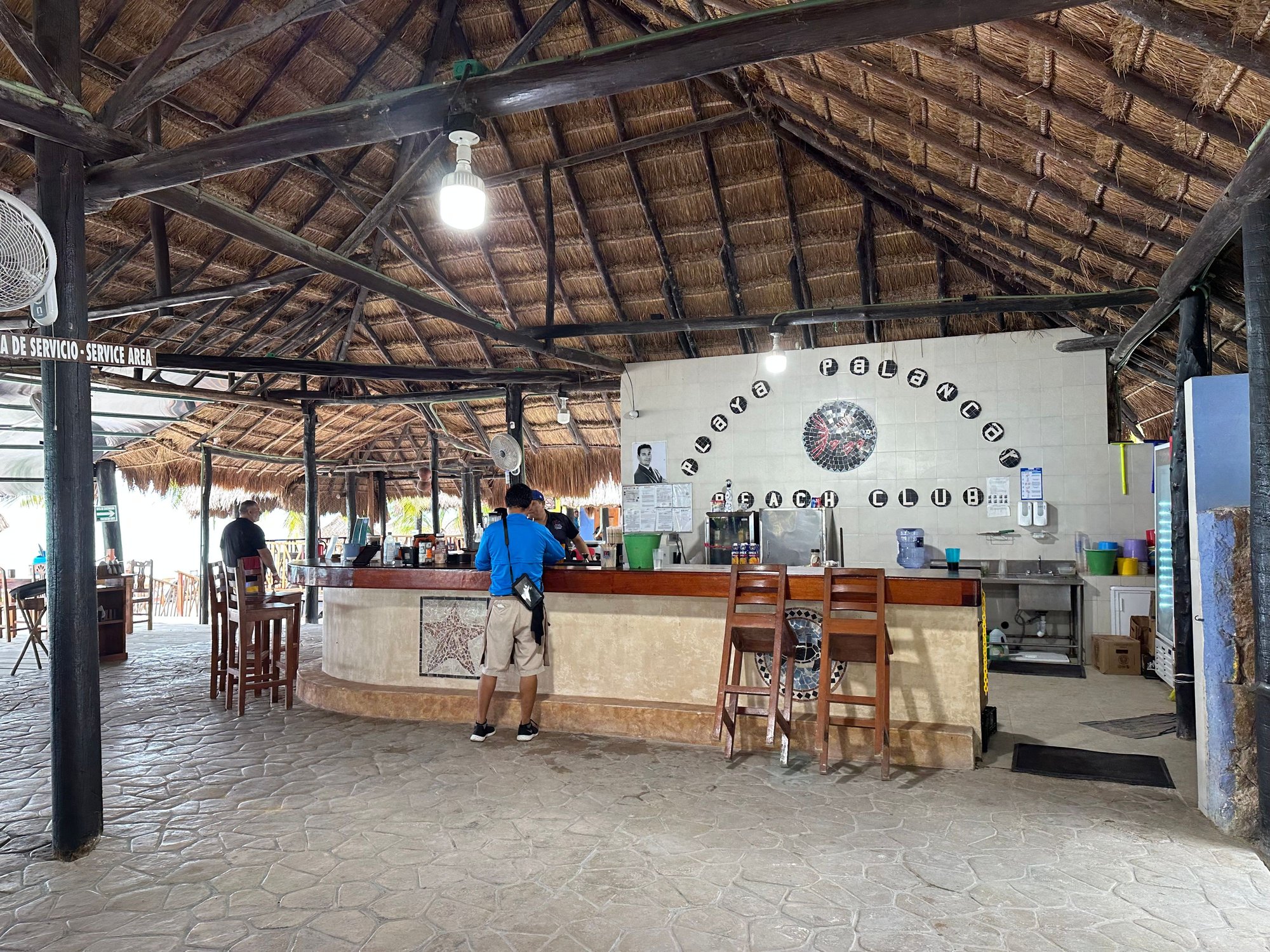 Food and drinks at the entrance to the beach