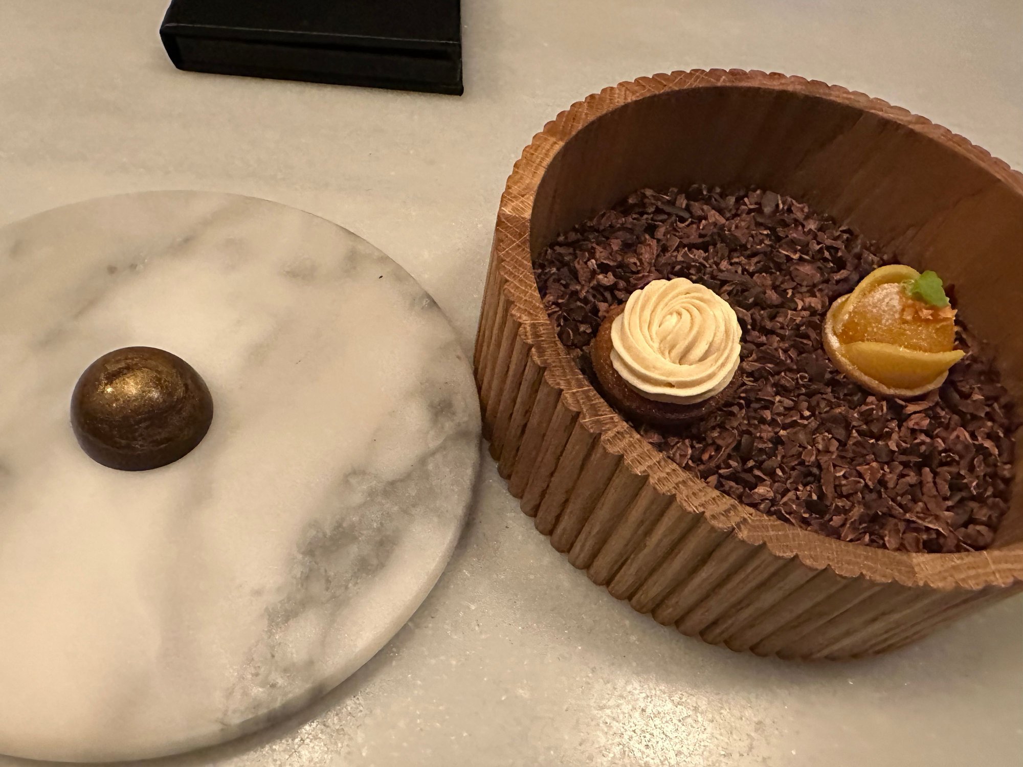 I passed on dessert , planning to begin my ice cream sampling, so was gifted these lively sweet treats.   