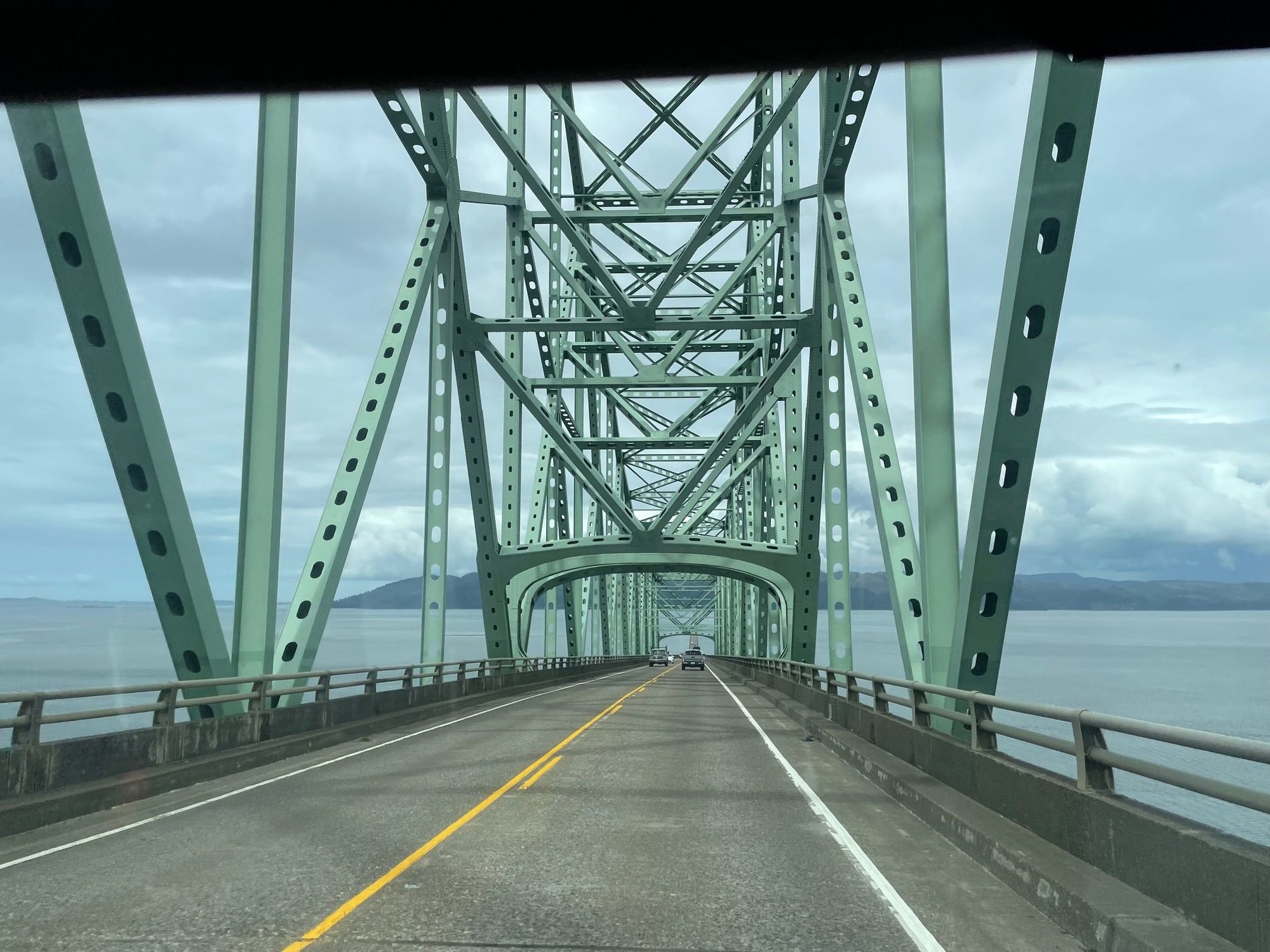 Over the big bridge, it's quite drive.