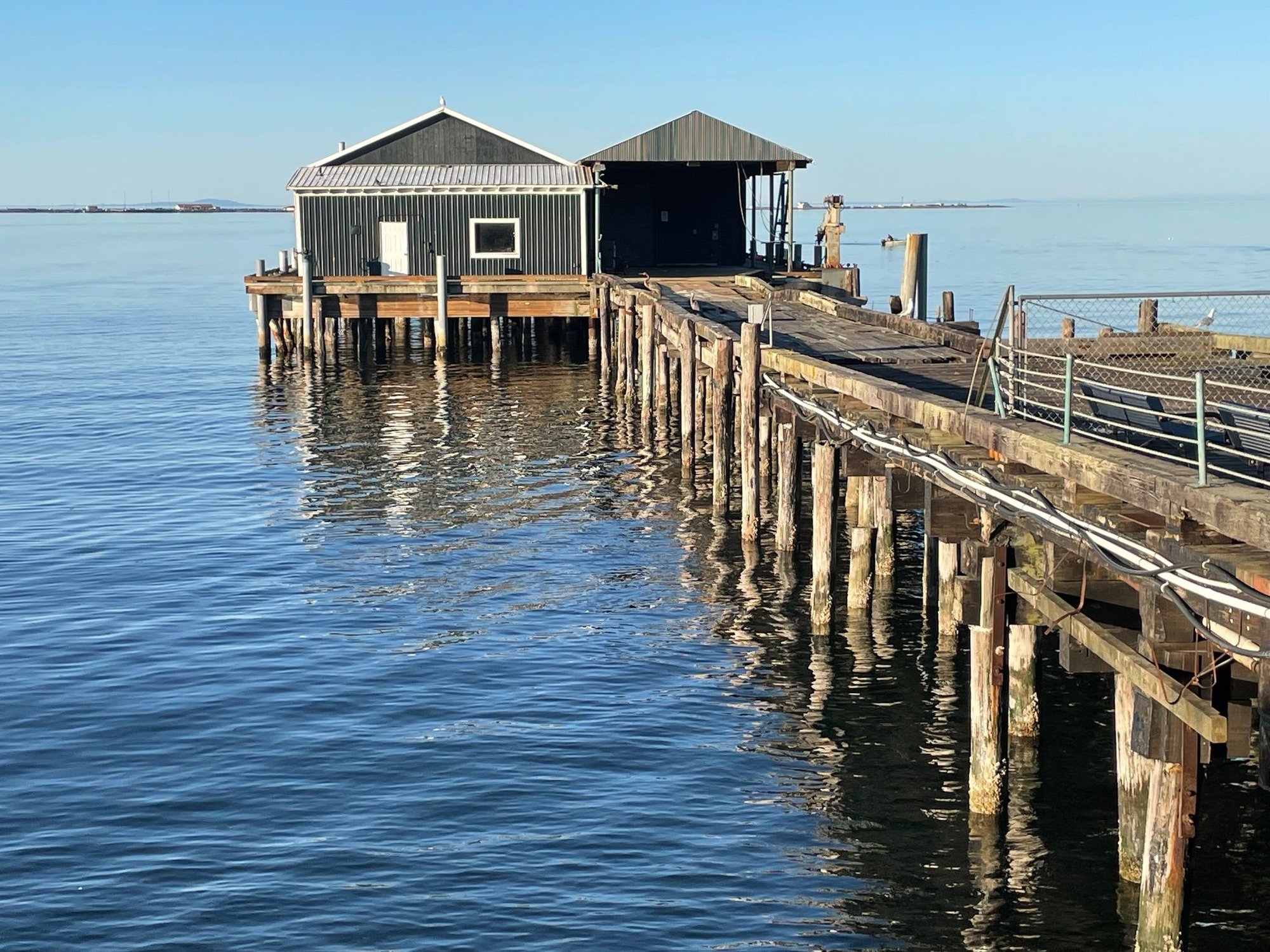 Old wooden pier that is closed now, but great for a picture.