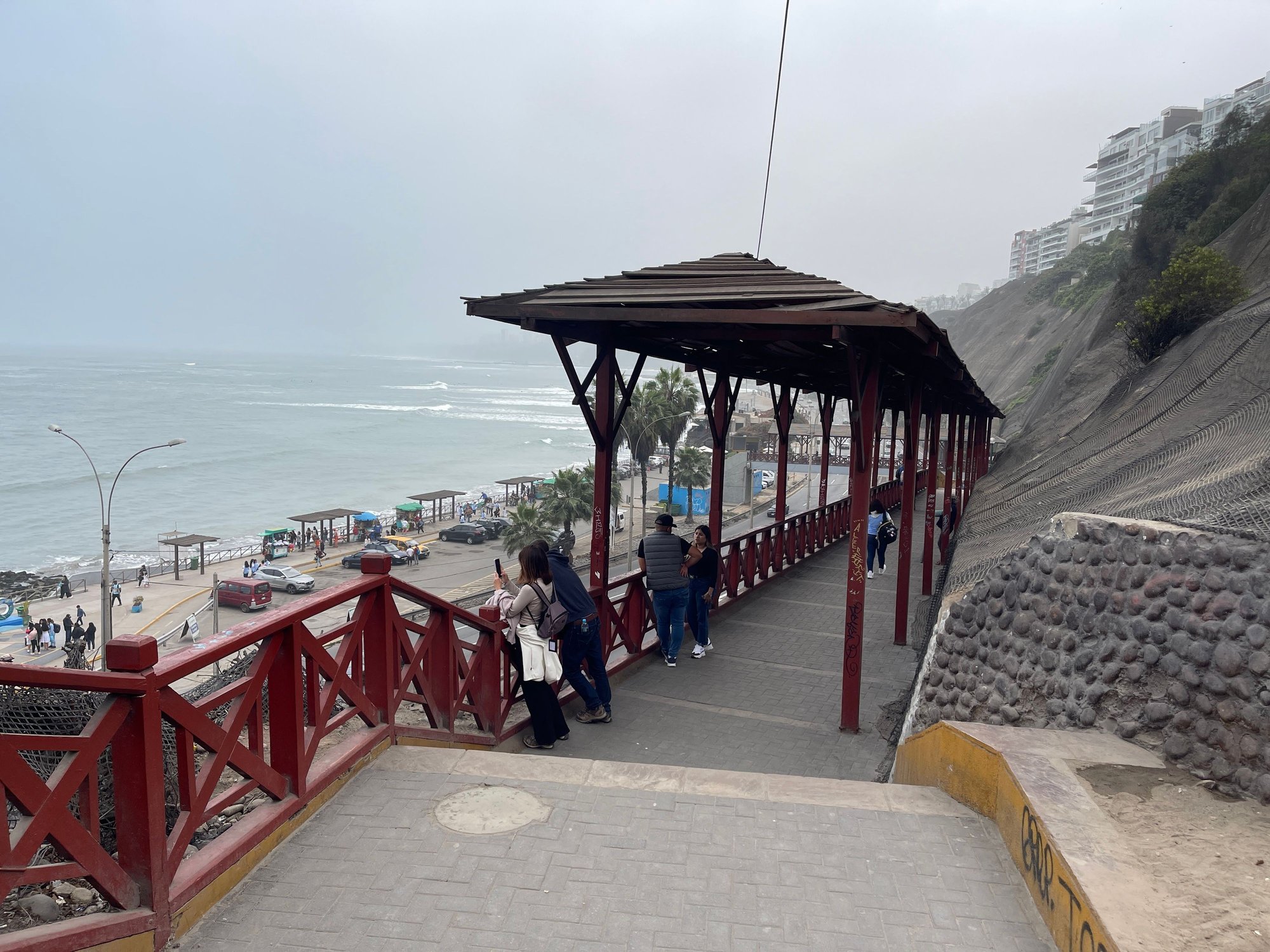 Descending the cliff