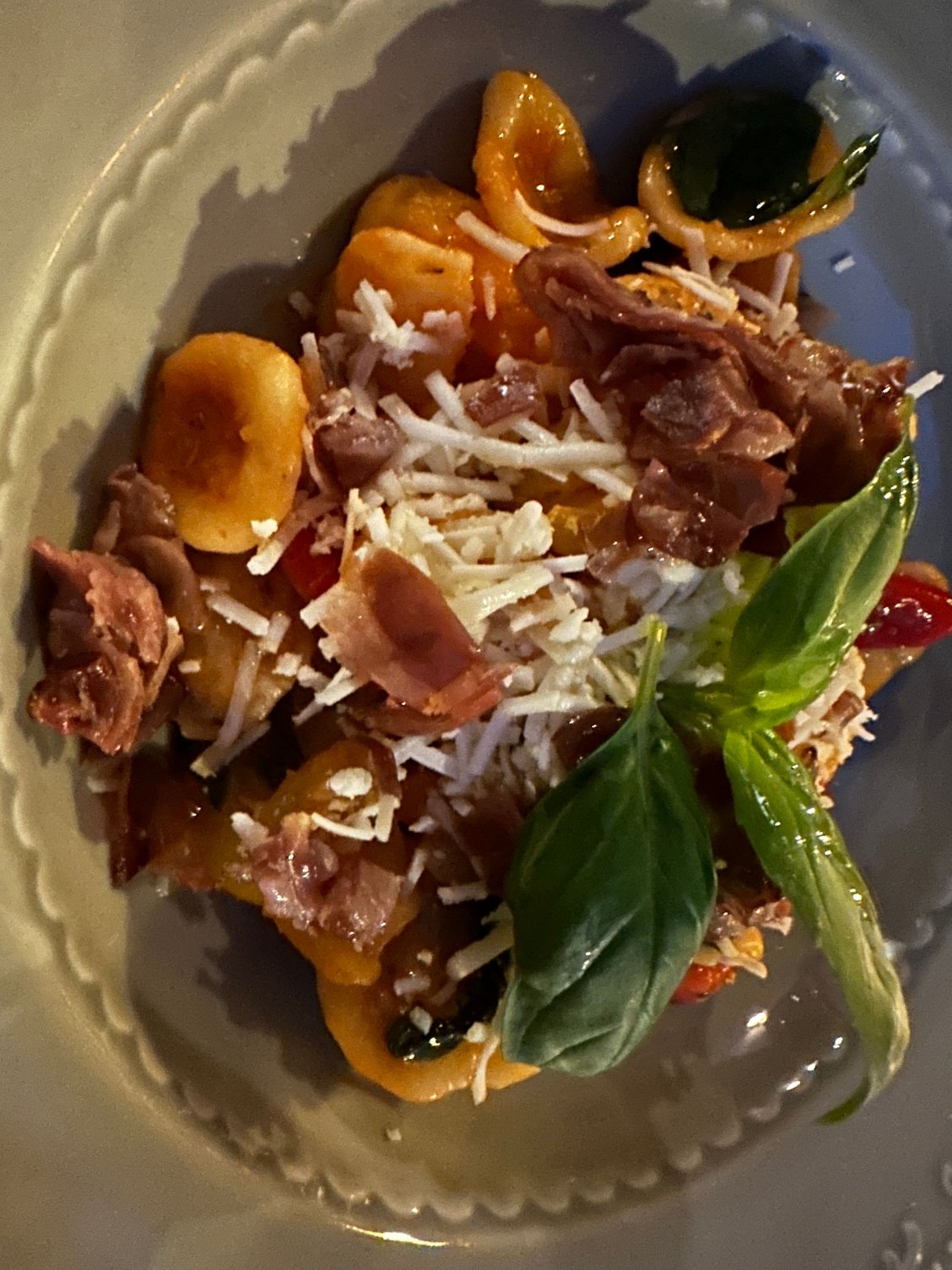 Orechiette with bits of sausage and the famed ham from Martina Franca..superb!!