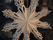 Easiest ornament to pack when my suitcase was full. One of those fold out snowflakes bought at the Giant”s Causeway in Northern Ireland. 