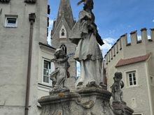 Statue on the Adler bridge, which connects the old town with the even older Stufels neighborhood.