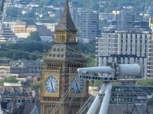 Elizabeth Tower (Big Ben) as seen through the London Eye.