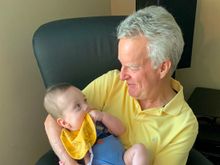 Talk to him and he just smiles and smiles and smiles. They tell me he is a very happy baby.