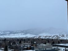 Snowing on the Bridgers.