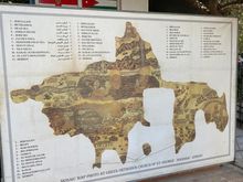 A poster showing the mosaic and what it depicts 